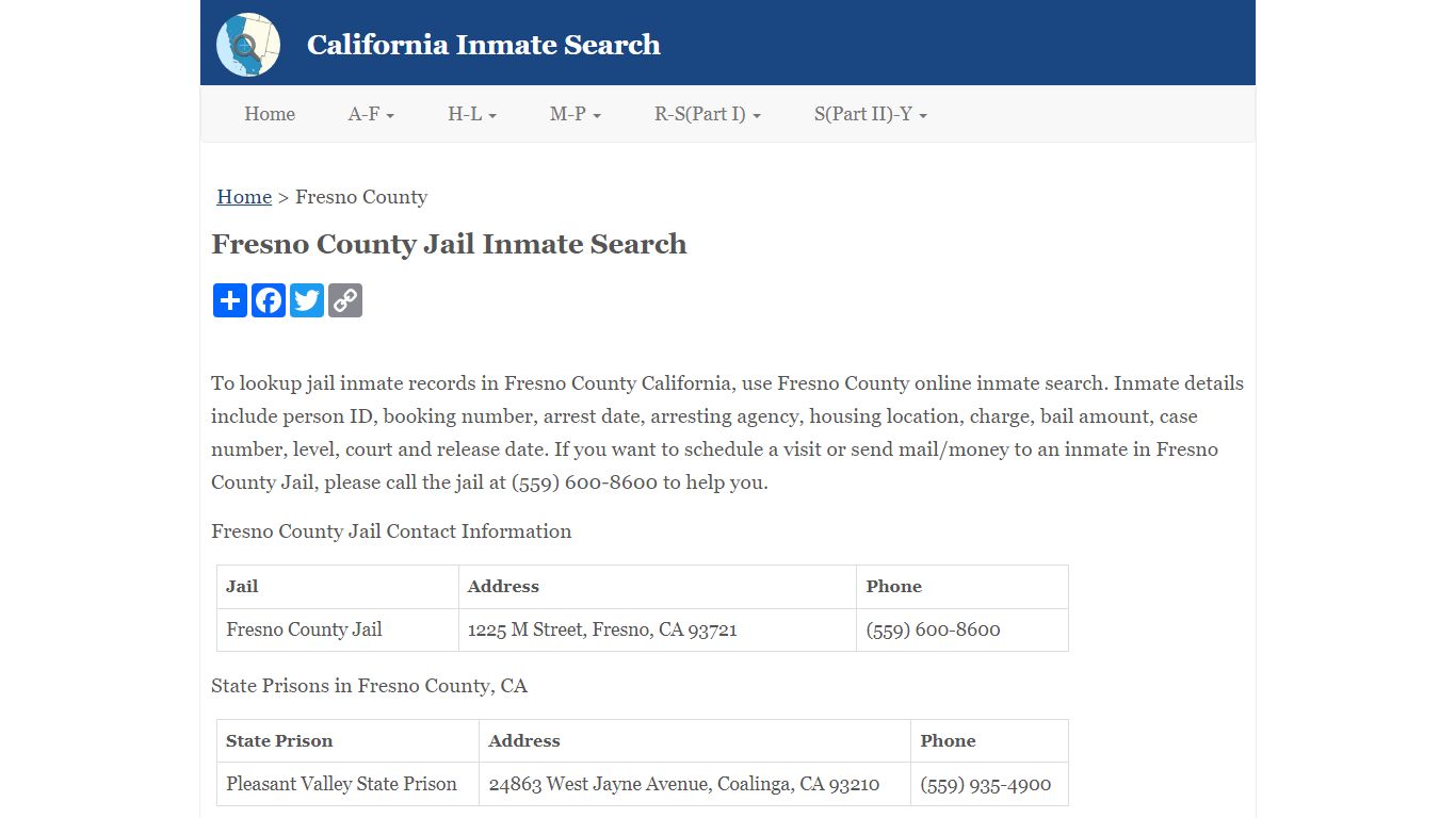 Fresno County Jail Inmate Search