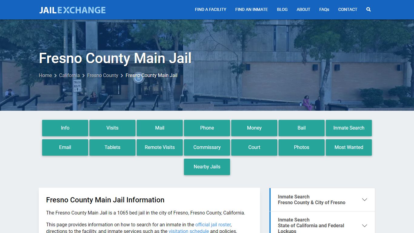 Fresno County Main Jail, CA Inmate Search, Information